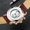 Buy cheap Brand KINYUED watch diamond decoration dial skeleton mens leather automatic mechanical watch from wholesalers