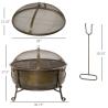 Buy cheap Outdoor Backyard Patio Garden Fire Pit with Charcoal BBQ Grill and Cover from wholesalers