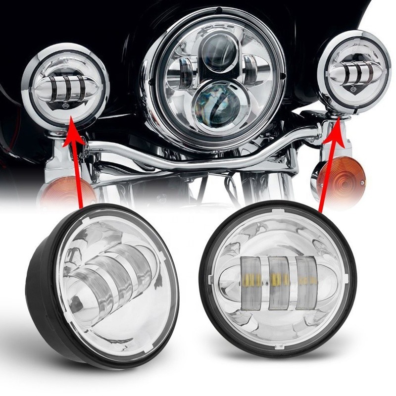 4.5 Inch Cree LED Passing Light For Motorcycles Auxiliary 30W White 6500K
