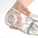 Flat Square Customized Glass Bottle For Gin Whiskey Rum 500ml 750ml 700ml