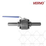 DN25 Three Piece Ball Valve With Nipple End Forged Steel Soft Seal PEEK Ball