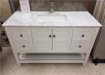 22" X 37" Carrera Marble Bathroom Countertops High Polish With Rectangle Cutout