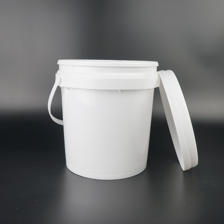 1 Gallon White Round Plastic Bucket Chemical / Food Grade With Lids
