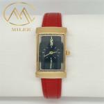Laser Printing Logo Leather Strap Quartz Watch with 30 Meters Water Waterproof