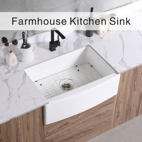 Buy cheap Apron Front White Ceramic Farmhouse Kitchen Sink 30 Inch Single Bowl from wholesalers