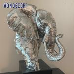 3D Elephant Head Sculpture Stainless Steel High Durability