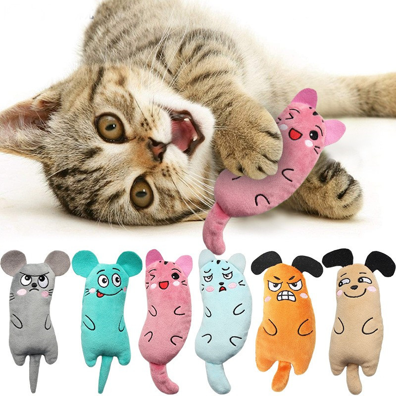 Mint Plush Self Hi Molar Cleaning Interactive Thumb Toy For Pet Cat