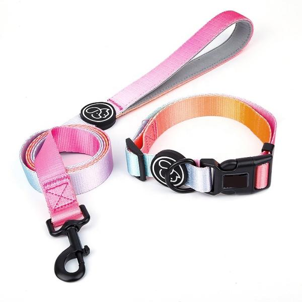 Buy cheap Polyester cute dog leash and collar set Anti Break Metal Buckle Lable With Handle from wholesalers