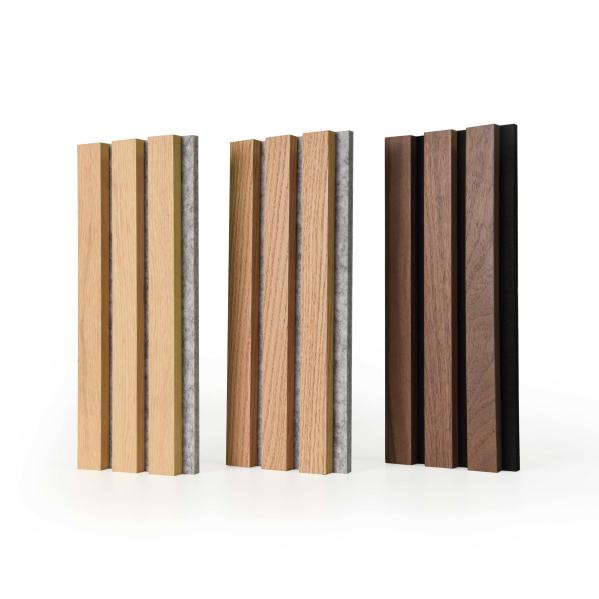 Buy cheap 2400mm Natural Oak Acoustic Slat Wood Wall Panels With Black Grey Felt Backing from wholesalers