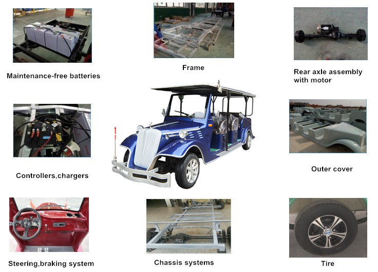 Heavy Duty Battery Operated Electric Vintage Cars Using for Attraction Area