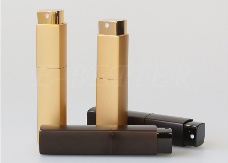 Empty Square Black Twist And Spritz Atomiser 10 Ml Elegant Food Packaging