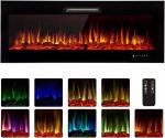 Versatile Safe Electric Fireplace Heater 50 inch 9 Colors Flame Dimplex Mirror