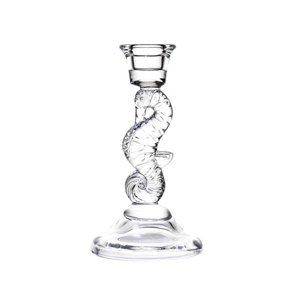 Buy cheap Hot sales customized Sea horse clear crystal glass candelabra candlestick holder from wholesalers