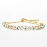 Buy cheap Women Girls 24k Gold Bracelet Drop Oil Evil Eyes Zricon Link Chain Bangle Bracelet from wholesalers