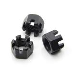 Precision Nonstandard Parts OEM Service Fine Toothed Slotted Nut Black Finish