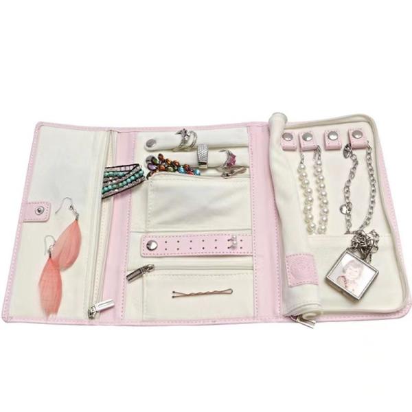 Buy cheap Innovation Pink Travel Jewelry Organizer Roll Foil Logo Jewelry Storage Roll from wholesalers