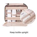 Travel Toiletry Makeup Bag Cosmetic Storage Box Pleats Cotton Peach Fur