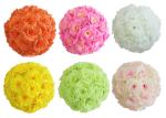 Silk Plastic Artificial Kissing Ball Flowers Hanging Floral Balls 19'' 20'' 21''