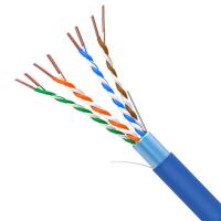Buy cheap 100MHz Cat5e FTP 24AWG Solid 100% Copper Blue High Speed Internet Cable 1000FT product