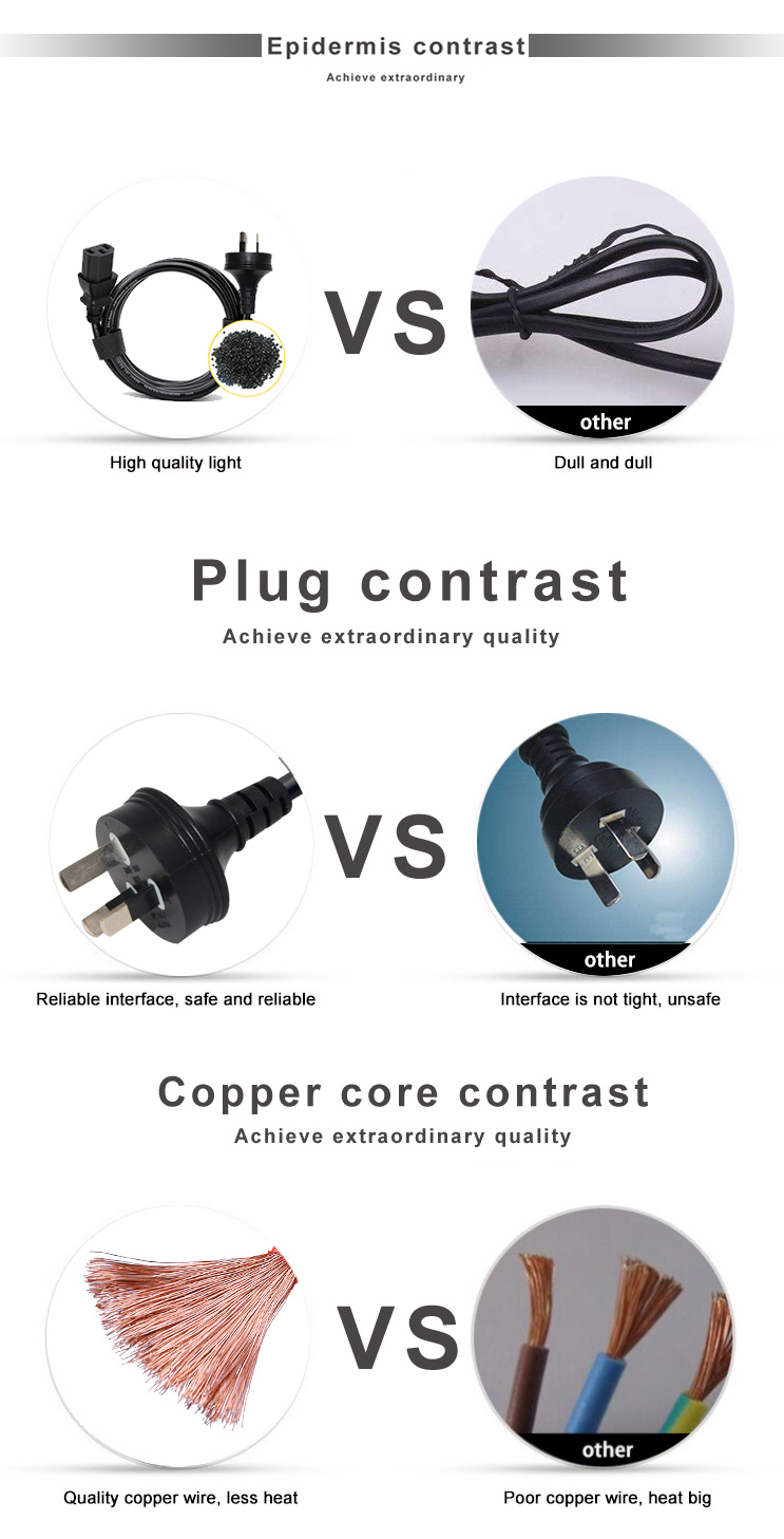 220V Female 3X1.0MM Cable 240V Saa Plug Computer Power Cord Australia To C13