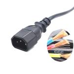 High quality 3pin C14 black extension power cord without stopper 0.5m-10m copper