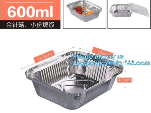 Airline Aluminum Tray Smooth-Wall Foil Food Containers With Lids Airline