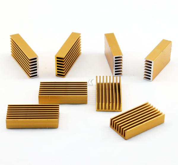 Buy cheap Gold Extruded Skived Fin Heat Sink Aluminum Profiles 50 X 20 Mm Copper Pin Bonded from wholesalers