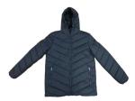 High Shine Mens Hooded Padded Jacket Sports Long Padded Navy Coat Thin