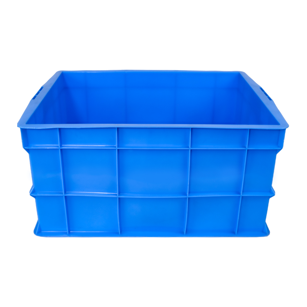 Solid Box Heavy Duty Plastic Stackable Storage Moving Crate with Customized Logo