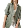 Buy cheap Custom Women′s Long-Sleeved Shirt Solid Color Button up Shirt Loose Casual from wholesalers