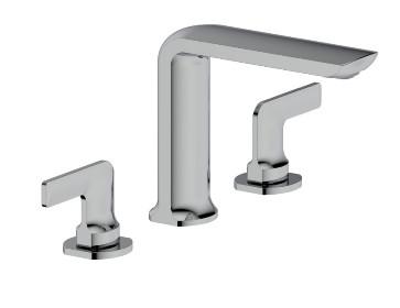 Buy cheap Widespread 2 Handle Bathroom Sink Faucet 3 Hole Chrome Color from wholesalers