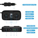 Car Power Inverter Dc 12v To 110v Ac Dual Usb 3.1A GaN PD Quick Charger