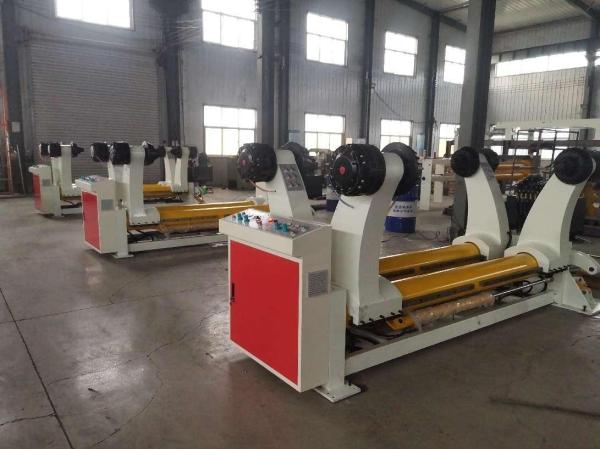Hydraulic Shaftless Mill Roll Stand, Two Kraft Paper Reel, Hydraulic Lift-down,