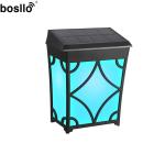 Amber Color RGB LED Outdoor Lights 1.2V 1300mAh Solar Powered Wall Light