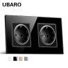 Buy cheap 2 Sockets Smart Wall Sockets AC250V Square Black Wall Sockets Installation Box from wholesalers