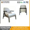 Buy cheap Luxury Ash Wood PU Leather Armrest Leisure Chair for Home Hotel Furniture from wholesalers