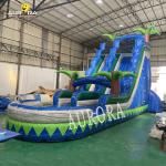 Home Blue Large Inflatable Pool Slide 0.55mm Thick Vinyl Tarpaulin Mateiral