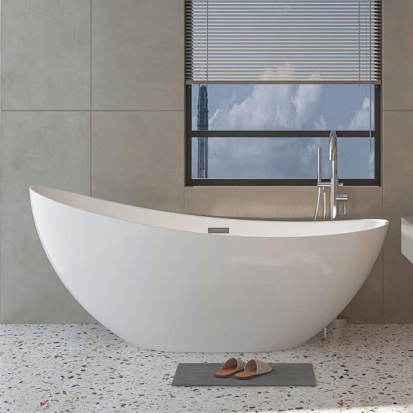 Buy cheap 80cm Height Acrylic Free Standing Bathtub High Glossy White Soaking Tub from wholesalers