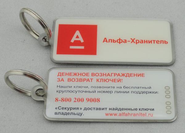 Buy cheap Double Side Offset Printing Promotional Keychain , Stainless Steel Square Keychain from wholesalers