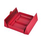 Red Double Door Cardboard Paper Box Packaging Cake Hot Stamping Logo