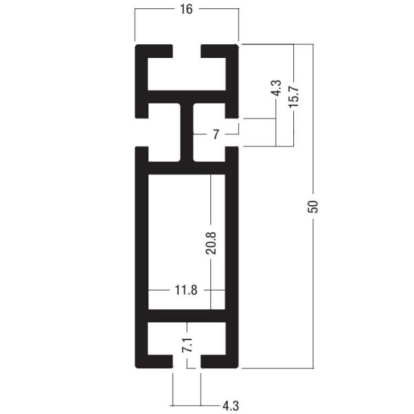 Z460 50x16MM Beam Extrusion,Aluminum 2 way system,Aluminum equipmen suit for