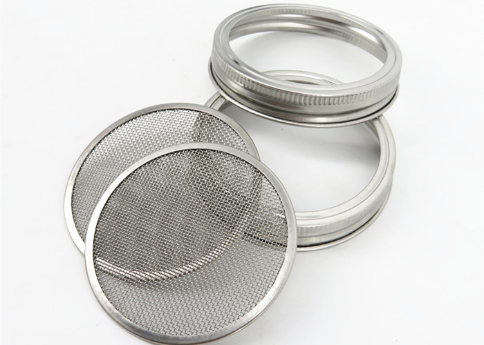 82 / 86 MM Mason Jar Strainer Lid , Stainless Steel Wire Mesh Customized Size
