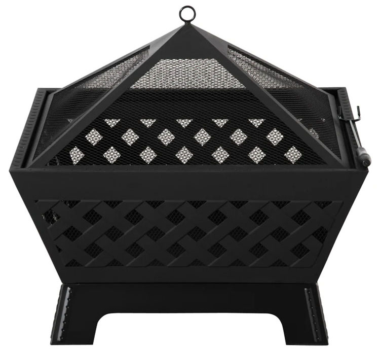 Black Cover Metal Wood Burning Fire Pit for Outdoor Patio Backyard Garden Bonfire Camping