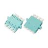 Buy cheap LC OM3 Quad Fiber Optic Adapter With Flange , Blue / Beige / Aqua from wholesalers