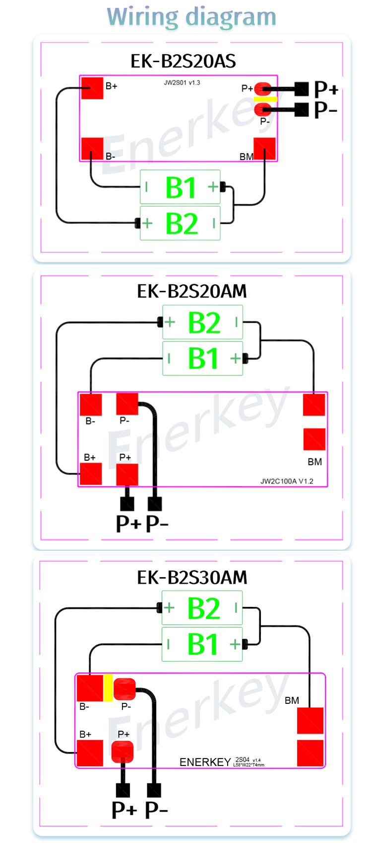 Enerkey 2S 20A 30A Li-ion Lithium Battery 18650 Charger PCB BMS Protection Board For Drill Motor