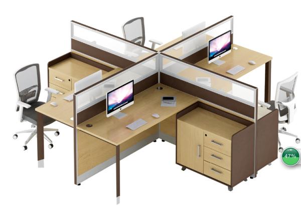 Buy cheap modern 4 seater office panel table furniture from wholesalers
