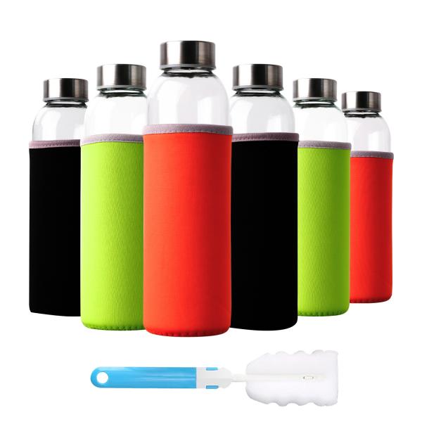 Buy cheap Premium 500ml Borosilicate Glass Water Bottle with Silicone Sleeve from wholesalers