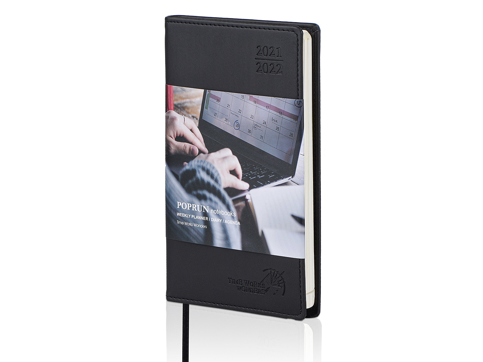 Handy Black Pocket Size Weekly Planner With 80GSM Ink Resistant Paper
