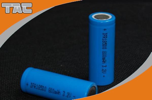 Cylindrical 3.2V LiFePO4 Battery LFR18500P 900mAh Power Type for High Power