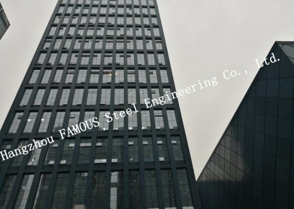 Buy cheap Double Silver Low-E Coating Film Glazed Stick-built System Glass Façade Curtain Wall Office Buildings from wholesalers